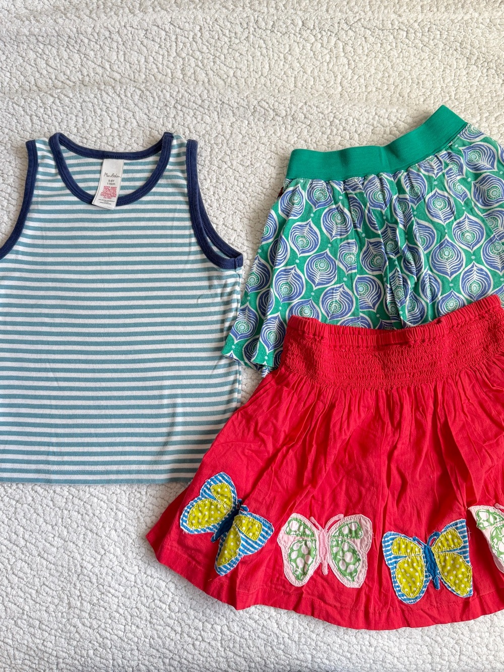 Mini Boden Red Butterfly Skirt with Bright Appliqués